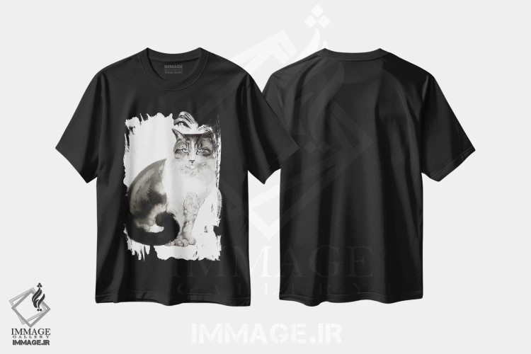 تیشرت مشکی طرح دار جذابیت گربه سان، تزئینی اثر سو بنگ لیم | immage.ir
