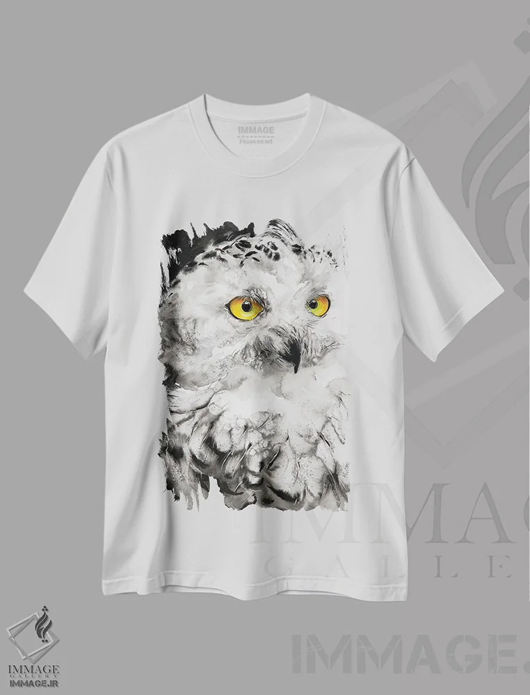 تیشرت سفید طرح دار جغد لومینوس، تزئینی اثر سو بنگ لیم | immage.ir