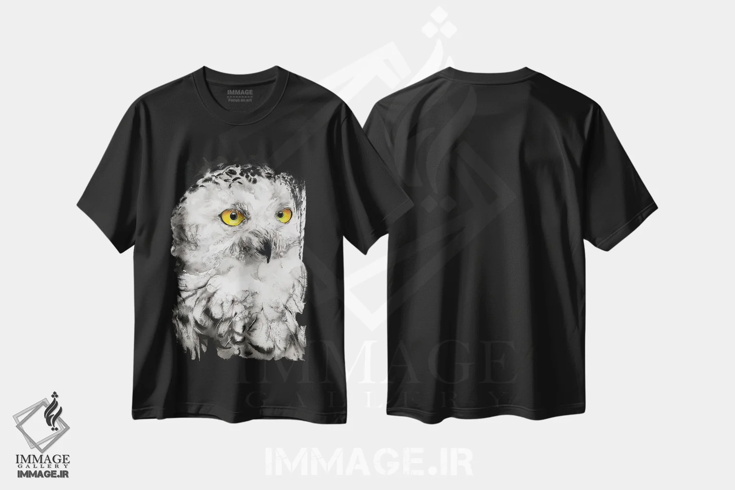 تیشرت مشکی طرح دار جغد لومینوس، تزئینی اثر سو بنگ لیم | فروشگاه ایماژ