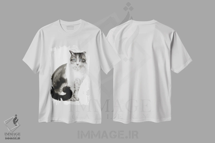 تیشرت سفید طرح دار افسون گربه، تزئینی اثر سو بنگ لیم | immage.ir