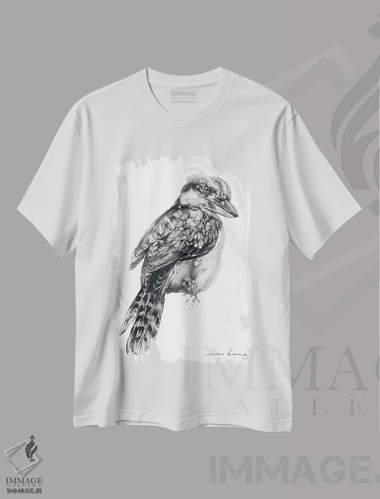 تیشرت سفید طرح دار کاکابورا ۲، مدیوم اثر سو بنگ لیم | فروشگاه ایماژ