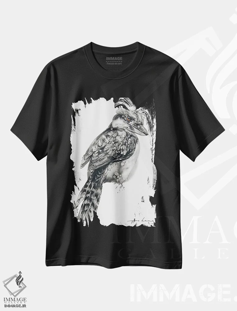 تیشرت مشکی طرح دار کاکابورا ۲، مدیوم اثر سو بنگ لیم | immage.ir