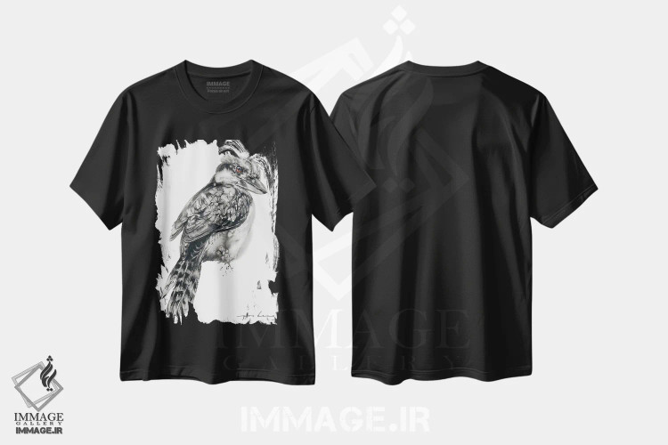 تیشرت مشکی طرح دار کاکابورا ۲، مدیوم اثر سو بنگ لیم | immage.ir