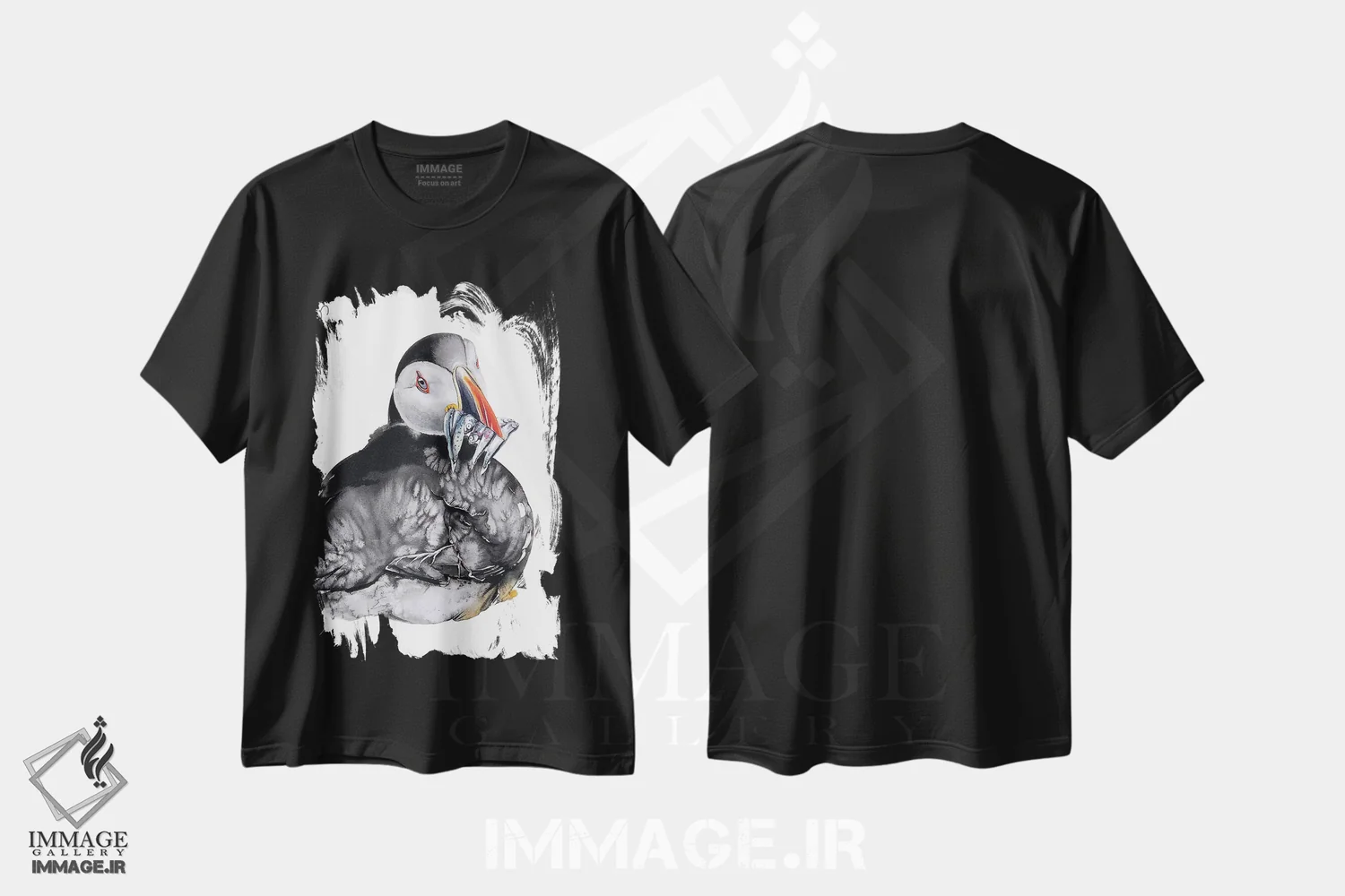 تیشرت مشکی طرح دار شادی در اشتراک گذاری، مدیوم اثر سو بنگ لیم | فروشگاه ایماژ