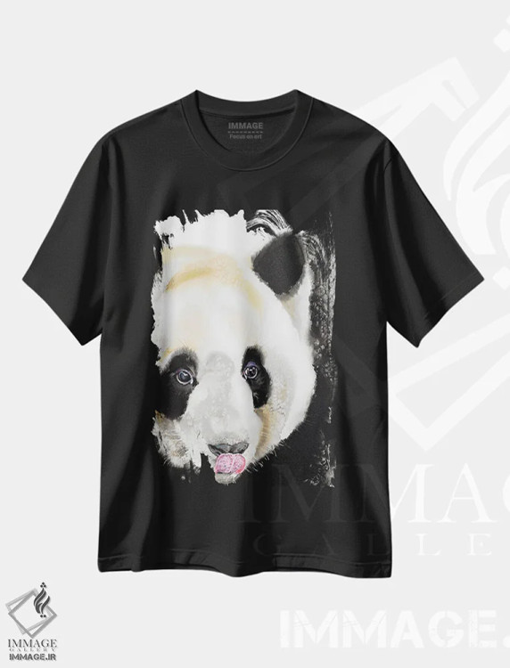تیشرت مشکی طرح دار پاندای شیطون، دکور معاصر اثر سو بنگ لیم | immage.ir