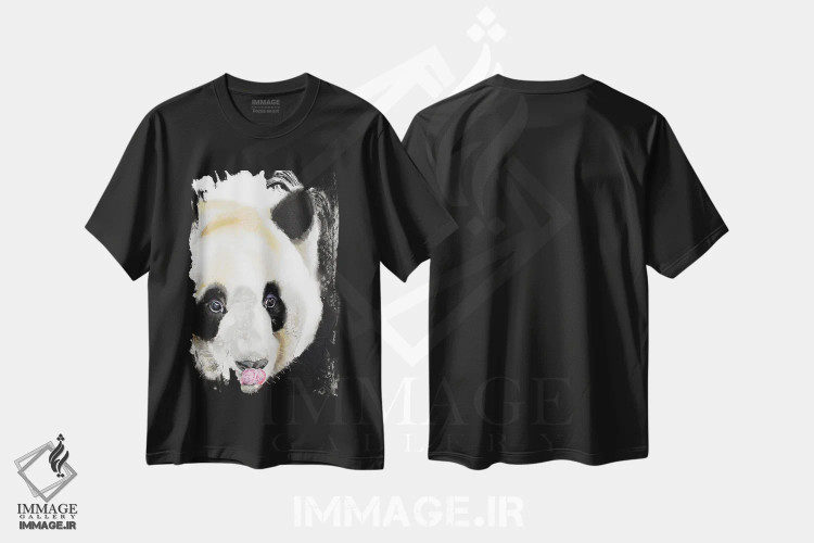 تیشرت مشکی طرح دار پاندای شیطون، دکور معاصر اثر سو بنگ لیم | immage.ir