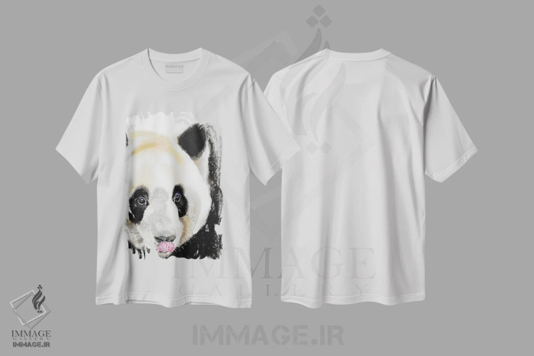 تیشرت سفید طرح دار پاندای شیطون، دکور معاصر اثر سو بنگ لیم | فروشگاه ایماژ