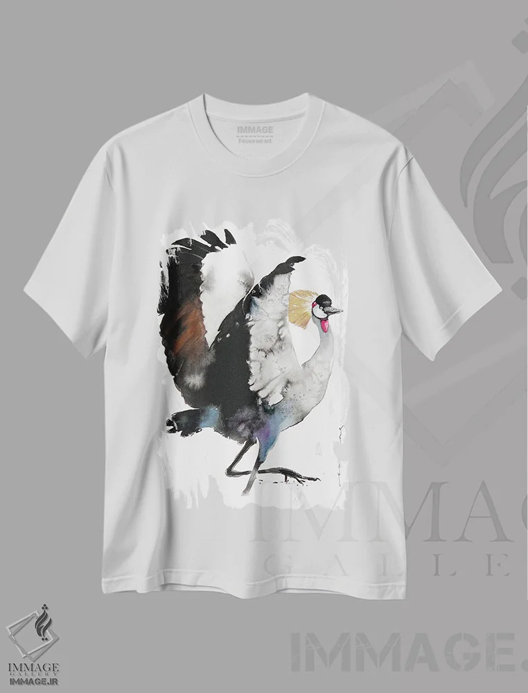 تیشرت سفید طرح دار رقص باشکوه، هنر فاخر معاصر اثر سو بنگ لیم | immage.ir