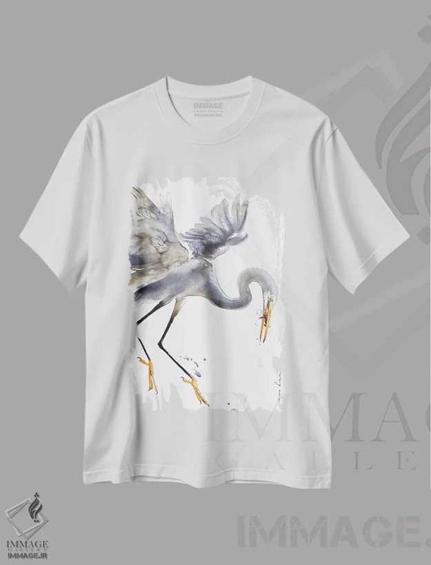 تیشرت سفید طرح دار اگرت، هنر فاخر معاصر اثر سو بنگ لیم | فروشگاه ایماژ
