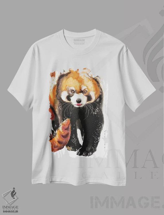 تیشرت سفید طرح دار گام های شیطنت آمیز، هنر فاخر معاصر اثر سو بنگ لیم | immage.ir