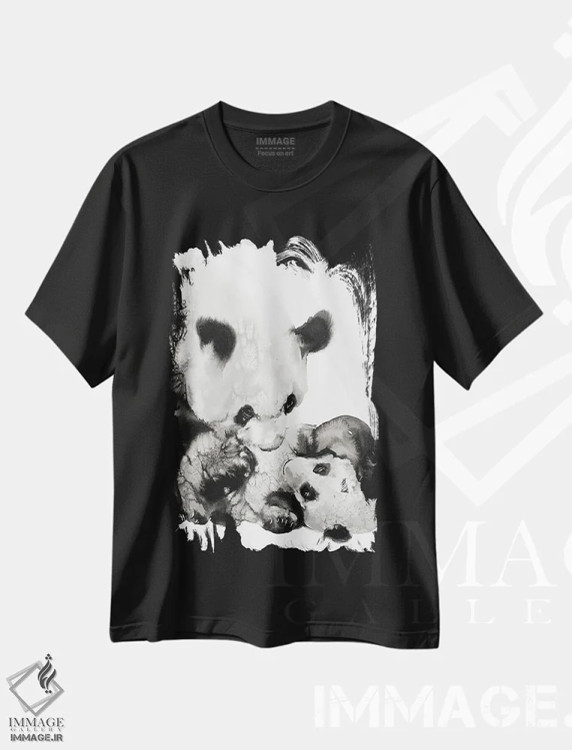 تیشرت مشکی طرح دار پیوند شاد، هنر فاخر معاصر اثر سو بنگ لیم | immage.ir