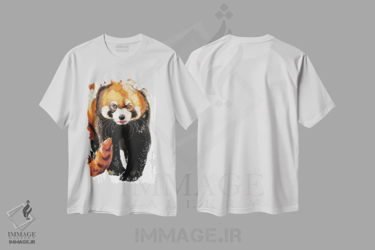 تیشرت سفید طرح دار گام های شیطنت آمیز، هنر فاخر معاصر اثر سو بنگ لیم | immage.ir