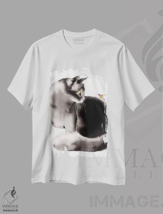 تیشرت سفید طرح دار هممم... ۲، مدیوم اثر سو بنگ لیم | immage.ir