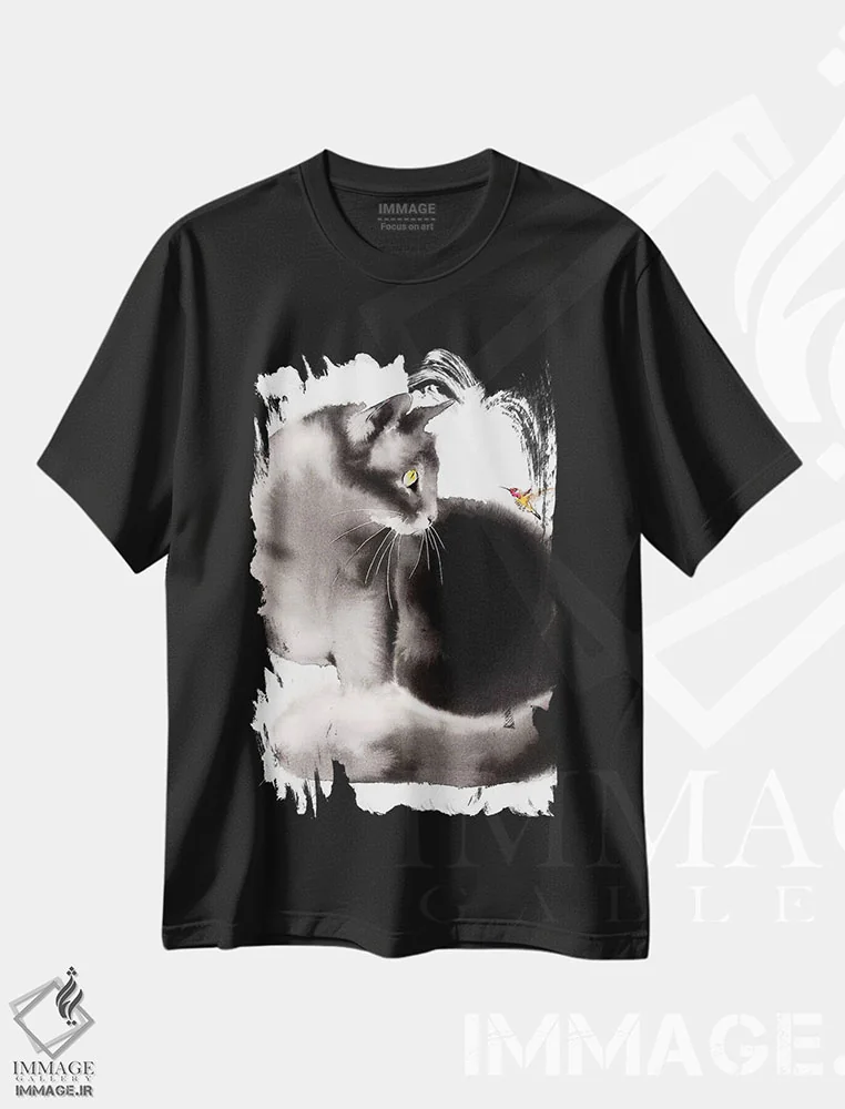 تیشرت مشکی طرح دار هممم... ۲، مدیوم اثر سو بنگ لیم | فروشگاه ایماژ
