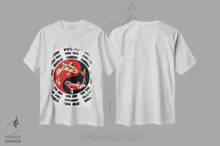 تیشرت سفید طرح دار ماهی کوی، مدیوم اثر سو بنگ لیم | immage.ir