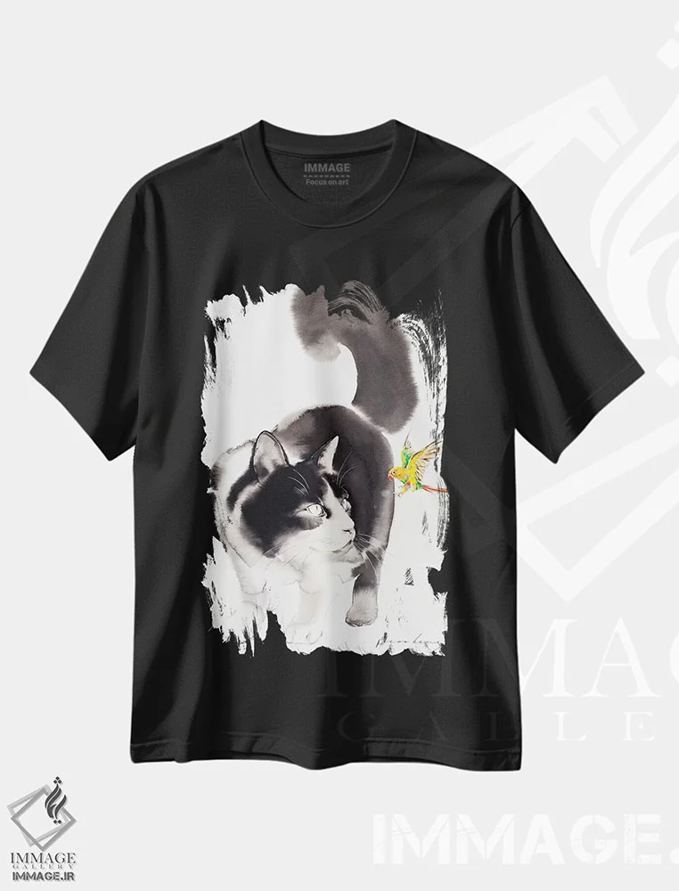 تیشرت مشکی طرح دار برخورد ناگهانی ۲، مدیوم اثر سو بنگ لیم | immage.ir