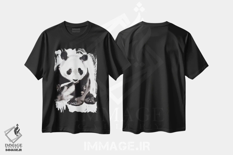 تیشرت مشکی طرح دار پاندای گرسنه ۲، مدیوم اثر سو بنگ لیم | فروشگاه ایماژ