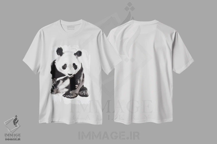 تیشرت سفید طرح دار پاندای گرسنه ۲، مدیوم اثر سو بنگ لیم | immage.ir
