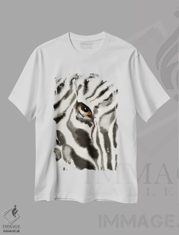 تیشرت سفید طرح دار راه راه ها، مدیوم اثر سو بنگ لیم | immage.ir