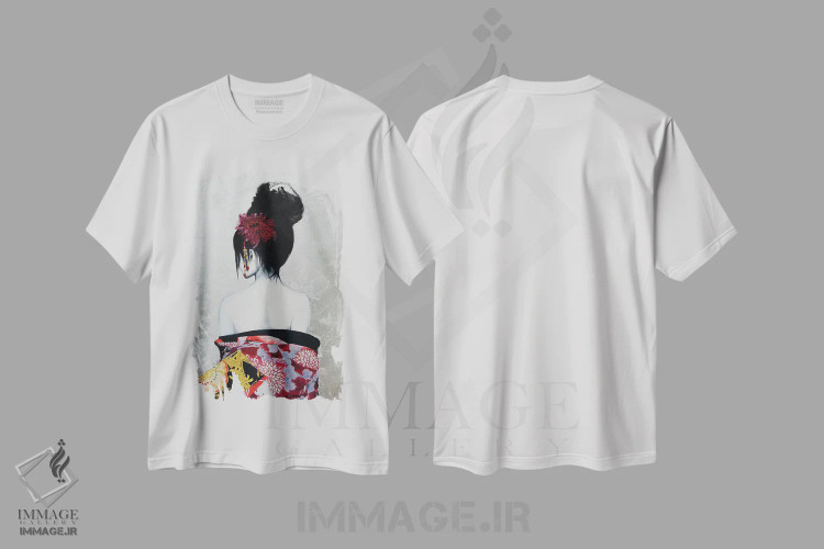 تیشرت سفید طرح دار سنکای، دکور آسیایی اثر لیندا چارلز | immage.ir