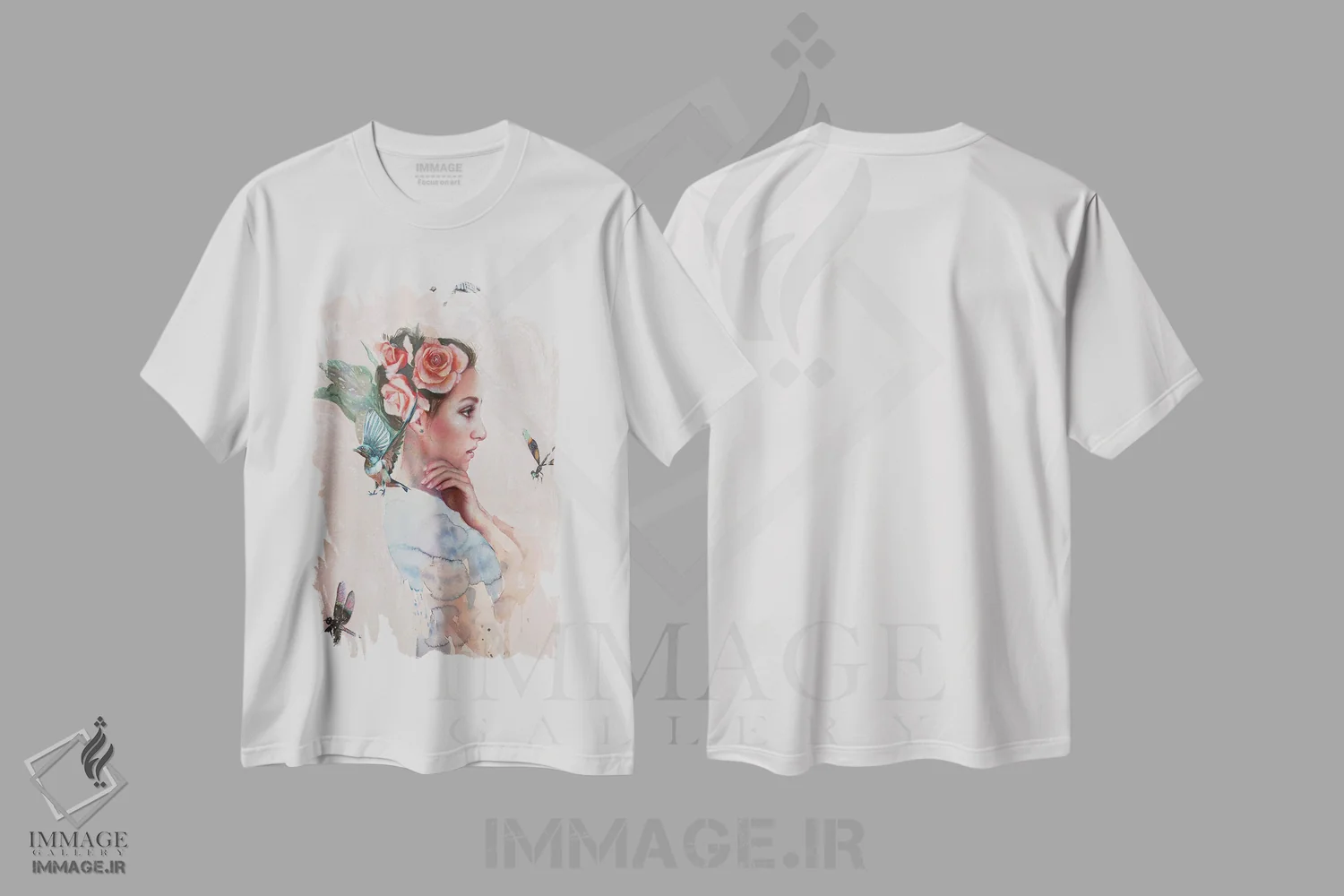 تیشرت سفید طرح دار زندگی بدون تو ممکن نیست، تزئینی اثر لیوبا برکنر | فروشگاه ایماژ