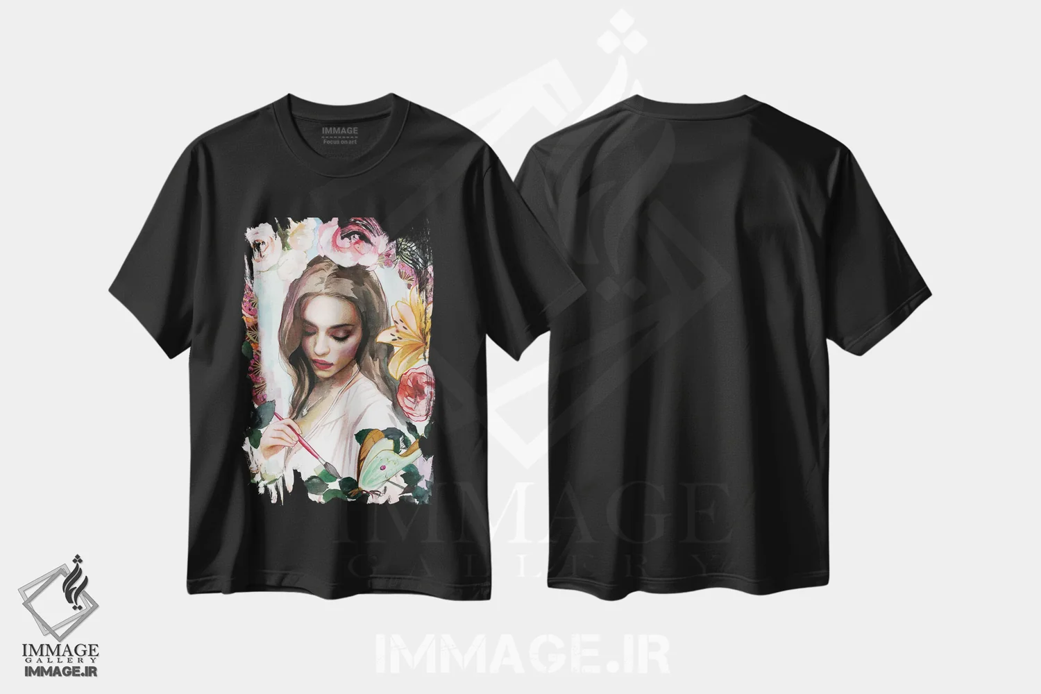 تیشرت مشکی طرح دار دنیایت را رنگ کن، تزئینی اثر لیوبا برکنر | فروشگاه ایماژ