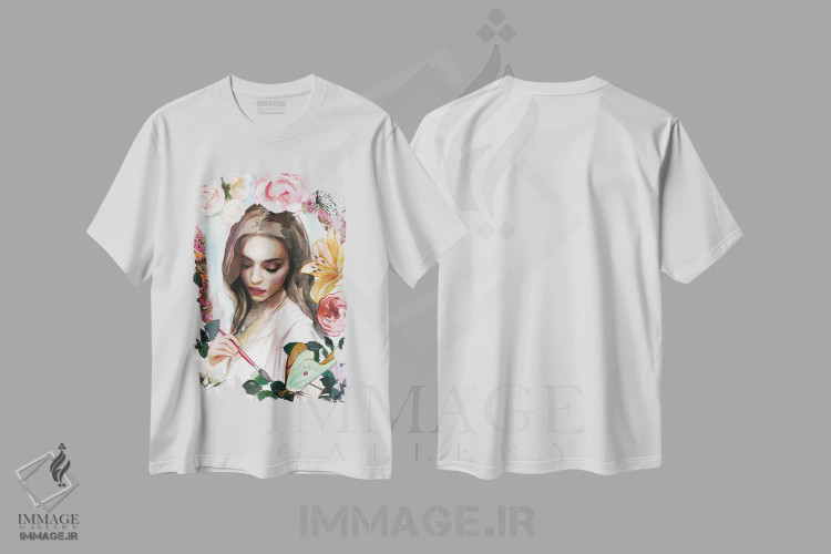 تیشرت سفید طرح دار دنیایت را رنگ کن، تزئینی اثر لیوبا برکنر | immage.ir