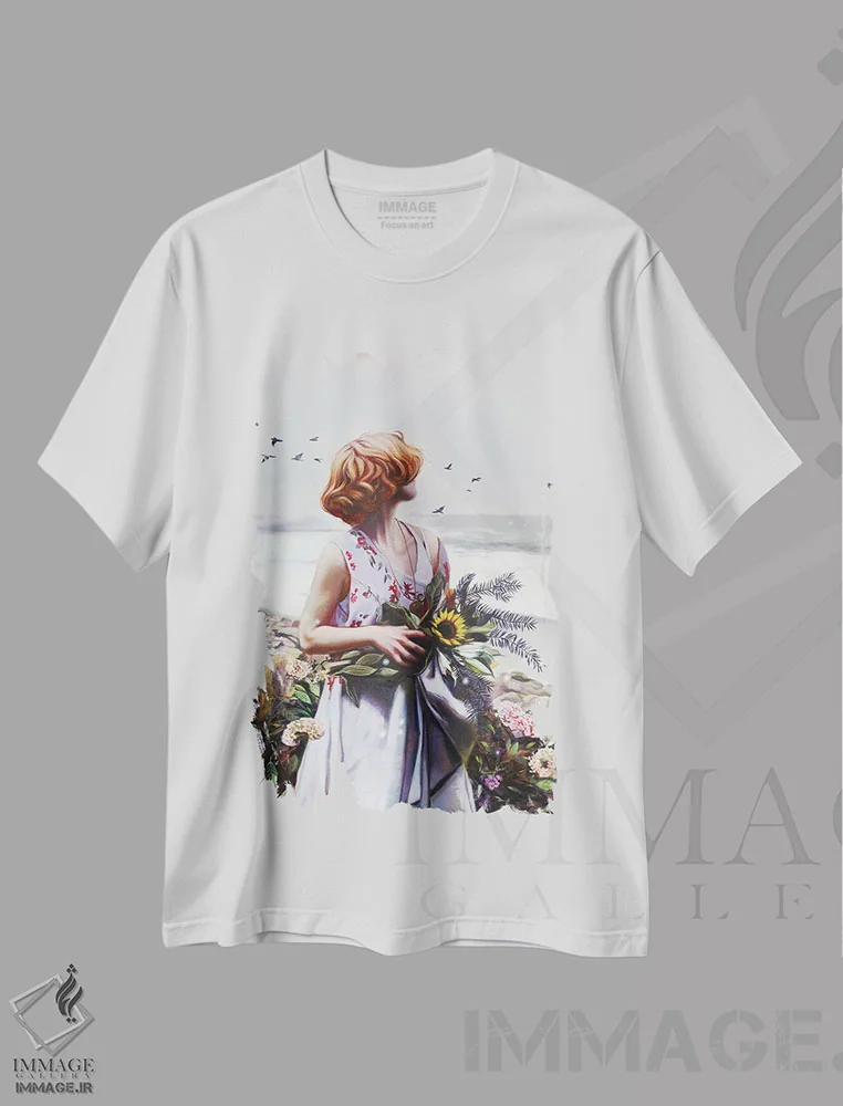 تیشرت سفید طرح دار ظرفیت، تزئینی اثر لیوبا برکنر | فروشگاه ایماژ