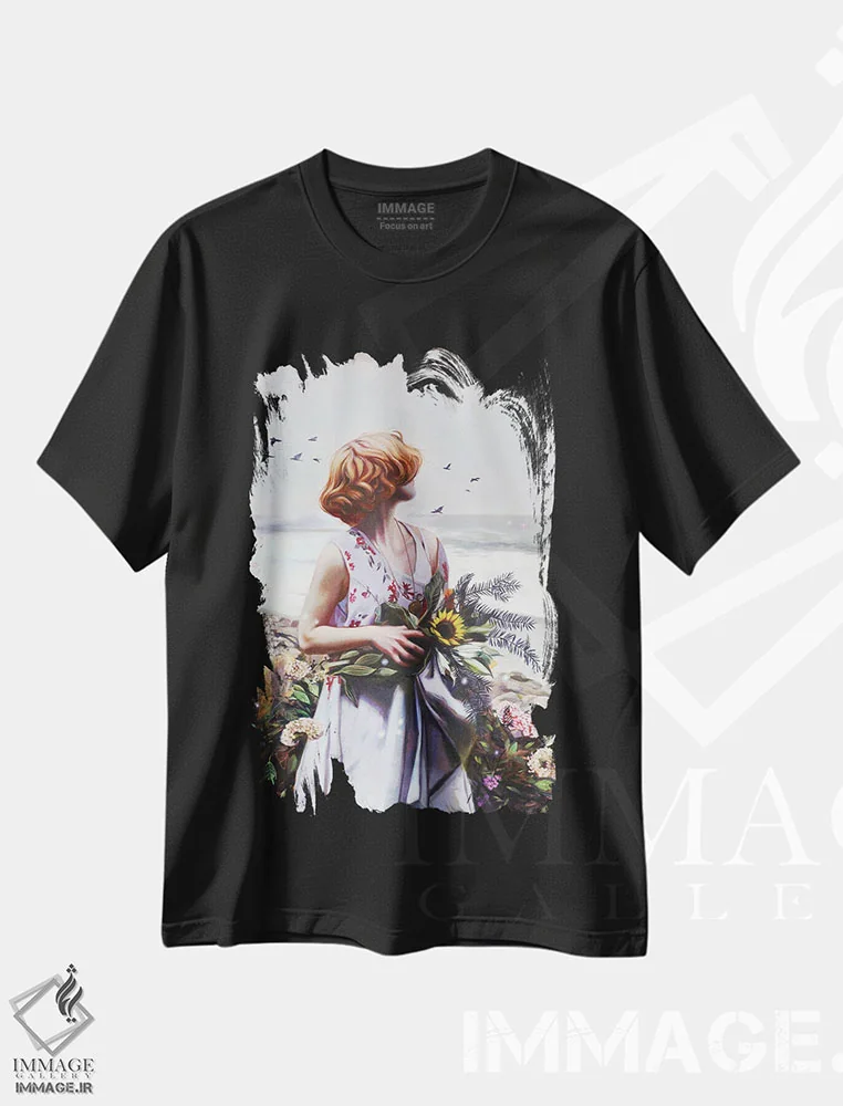 تیشرت مشکی طرح دار ظرفیت، تزئینی اثر لیوبا برکنر | immage.ir