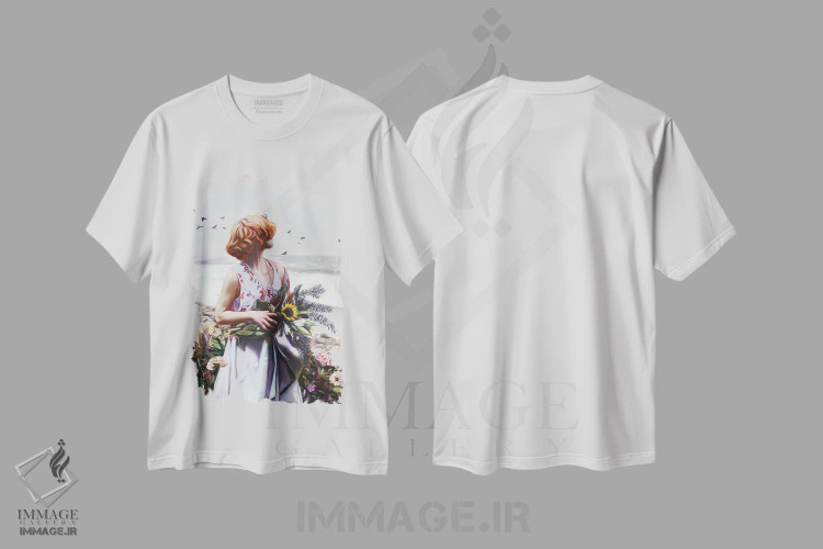 تیشرت سفید طرح دار ظرفیت، تزئینی اثر لیوبا برکنر | فروشگاه ایماژ