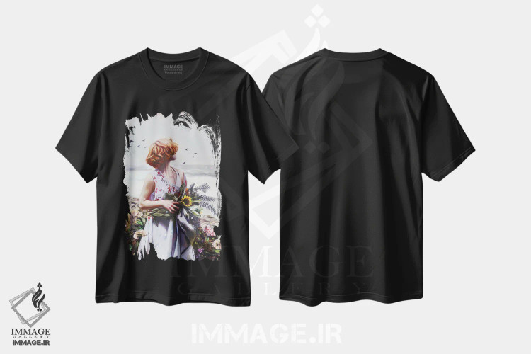 تیشرت مشکی طرح دار ظرفیت، تزئینی اثر لیوبا برکنر | immage.ir