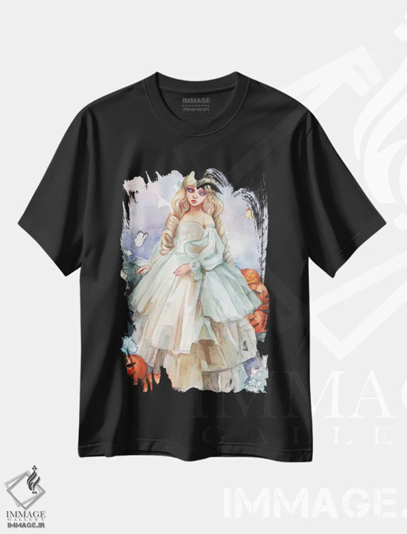 تیشرت مشکی طرح دار جزبل، مدیوم اثر لیوبا برکنر | فروشگاه ایماژ