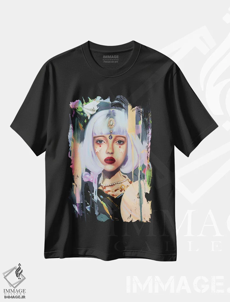 تیشرت مشکی طرح دار فالگیر، مدیوم اثر لیوبا برکنر | immage.ir