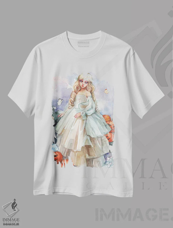 تیشرت سفید طرح دار جزبل، مدیوم اثر لیوبا برکنر | immage.ir