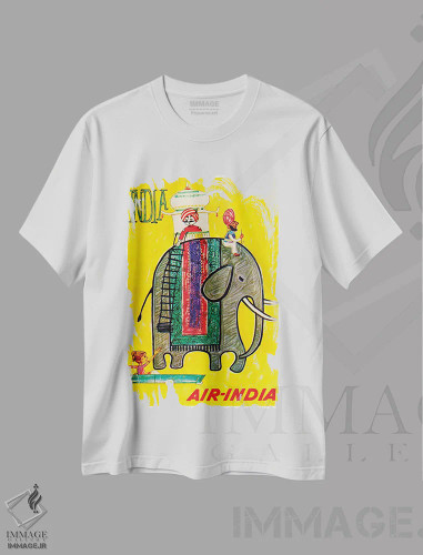 تیشرت سفید طرح دار هند، دکور آسیایی اثر هنرمند ناشناس | فروشگاه ایماژ