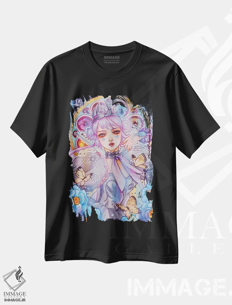تیشرت مشکی طرح دار فردگونده، مدیوم اثر لیوبا برکنر | فروشگاه ایماژ