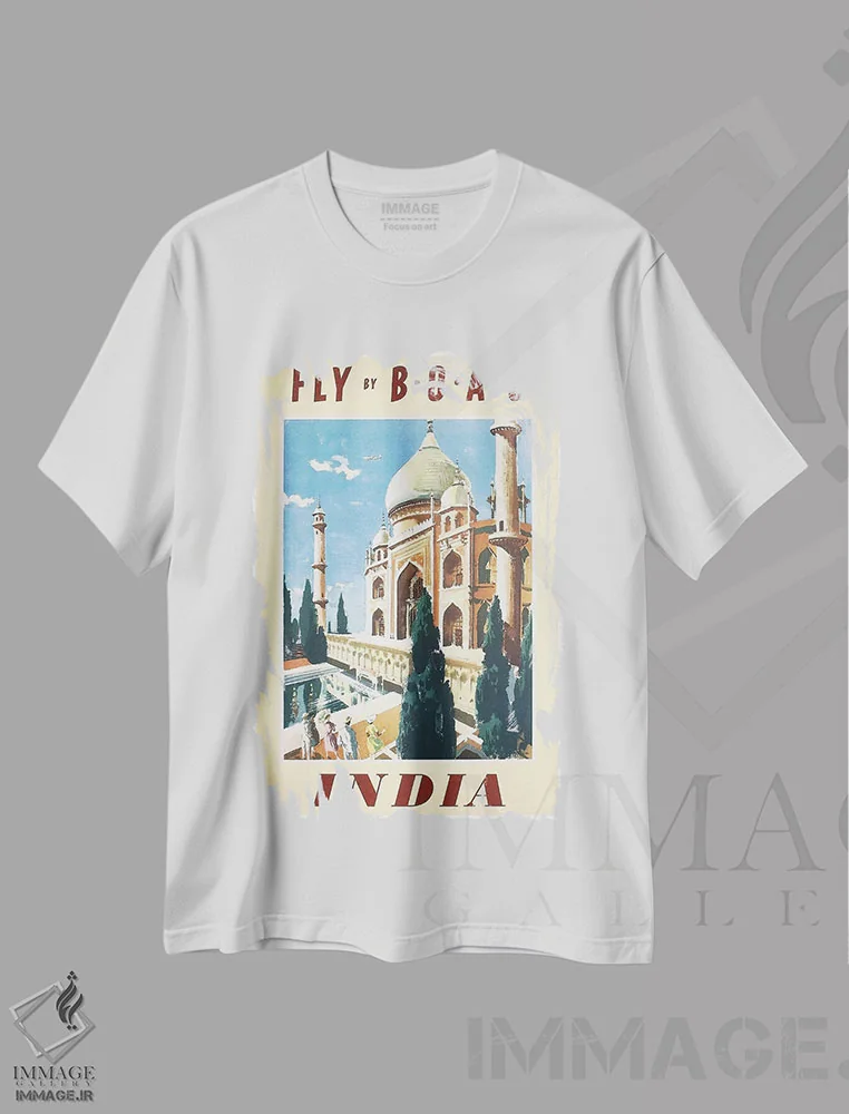 تیشرت سفید طرح دار هند، دکور آسیایی اثر هنرمند ناشناس | immage.ir