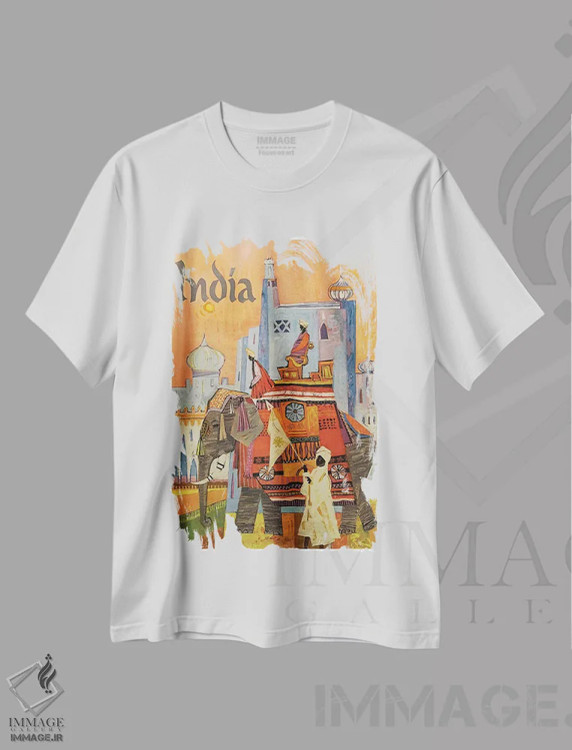 تیشرت سفید طرح دار هند: فرهنگ، دکور آسیایی اثر هنرمند ناشناس | فروشگاه ایماژ
