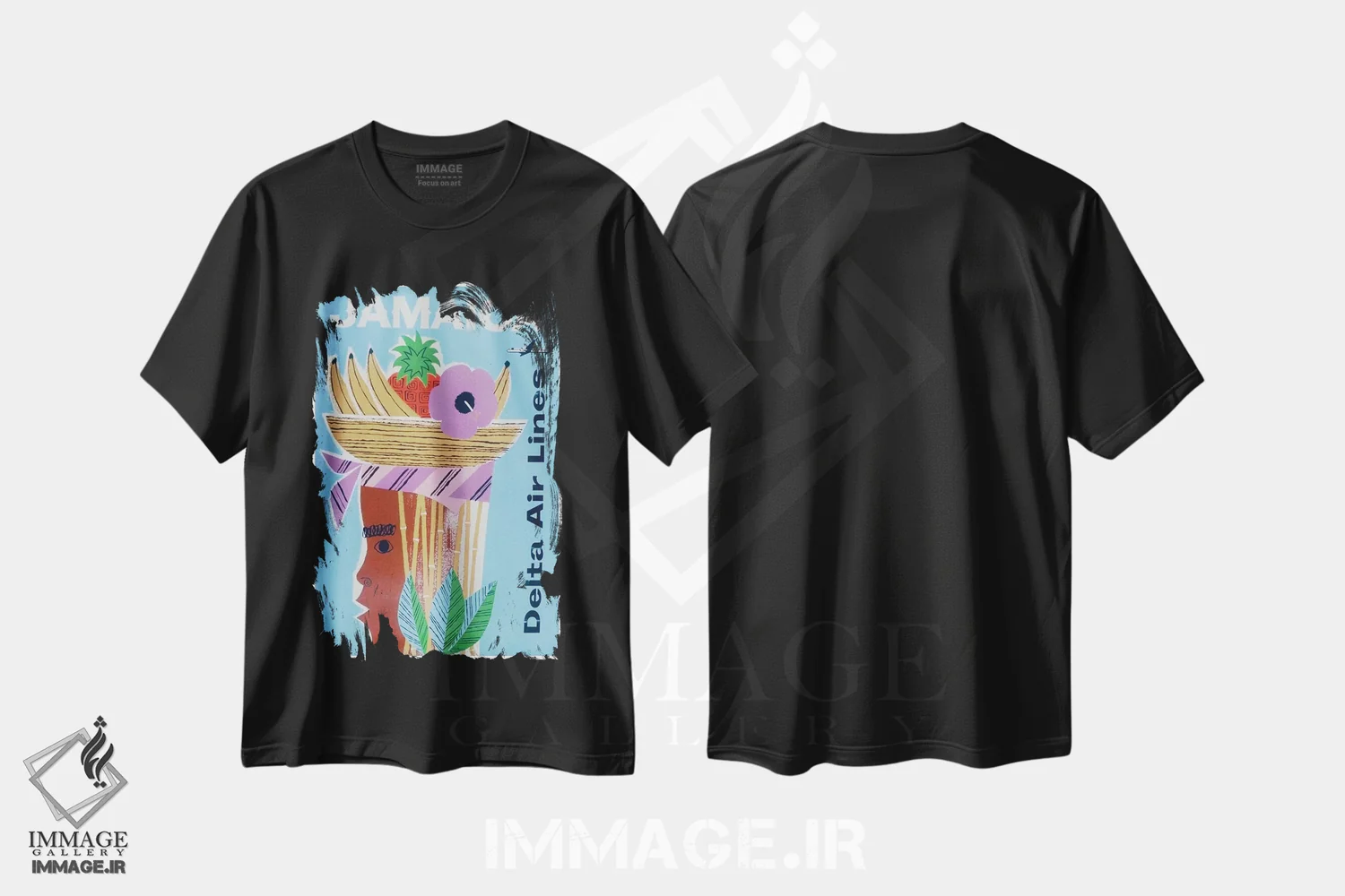 تیشرت مشکی طرح دار جامائیکا، تایپوگرافی اثر هنرمند ناشناس | فروشگاه ایماژ