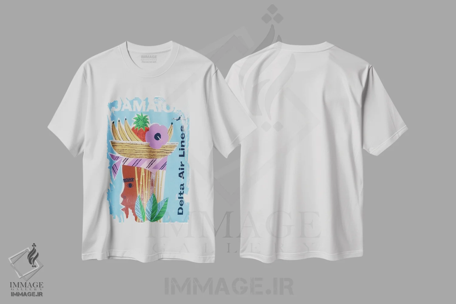 تیشرت سفید طرح دار جامائیکا، تایپوگرافی اثر هنرمند ناشناس | immage.ir