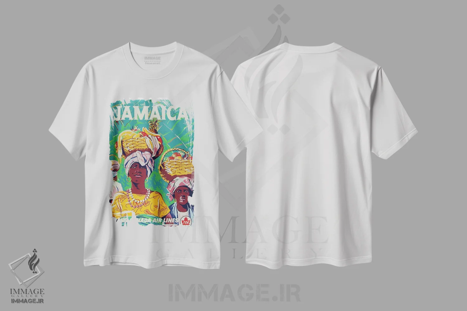 تیشرت سفید طرح دار جامائیکا، تایپوگرافی اثر هنرمند ناشناس | فروشگاه ایماژ