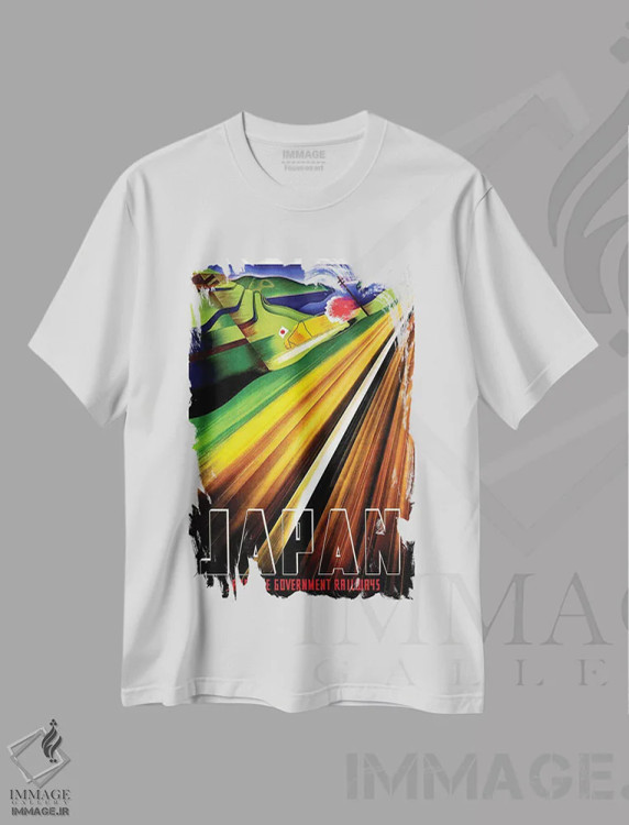 تیشرت سفید طرح دار ژاپن، تایپوگرافی اثر هنرمند ناشناس | immage.ir