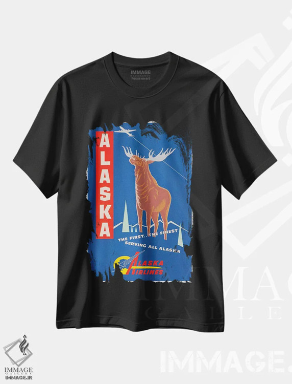 تیشرت مشکی طرح دار The First?The Finest,آلاسکا، اولین و بهترین، تایپوگرافی اثر هنرمند ناشناس | immage.ir