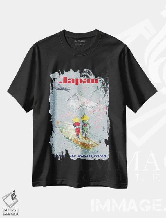 تیشرت مشکی طرح دار ژاپن، دکور آسیایی اثر هنرمند ناشناس | immage.ir
