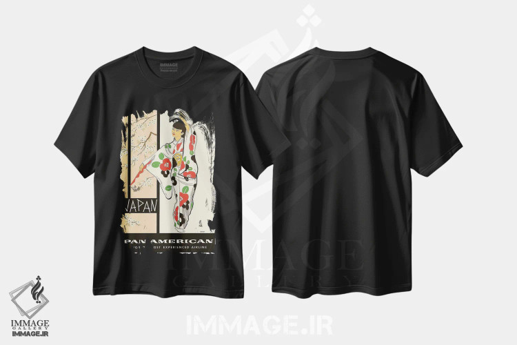 تیشرت مشکی طرح دار ژاپن، دکور آسیایی اثر هنرمند ناشناس | immage.ir