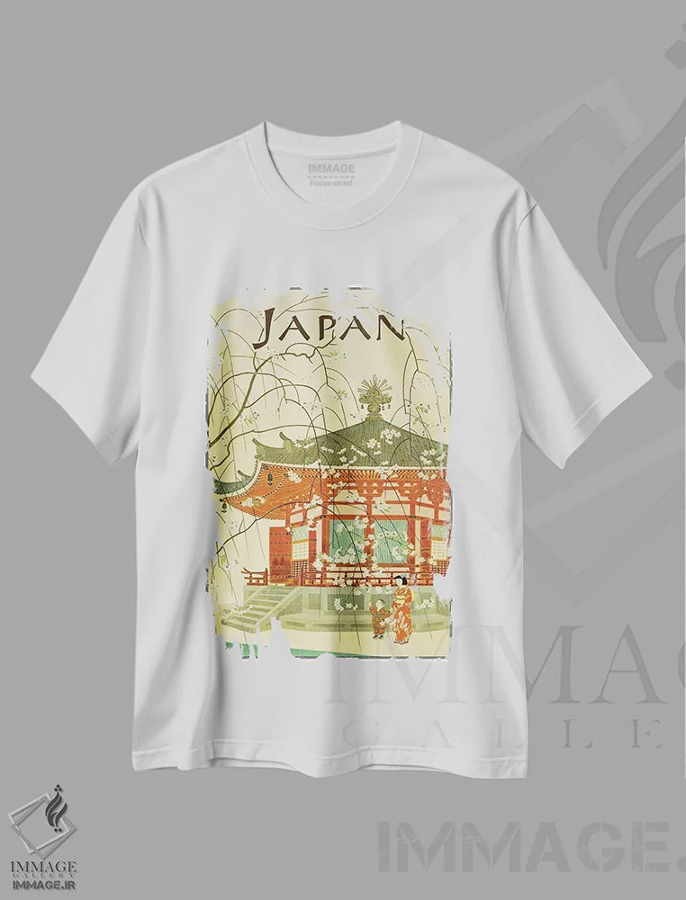 تیشرت سفید طرح دار ژاپن I، دکور آسیایی اثر هنرمند ناشناس | immage.ir