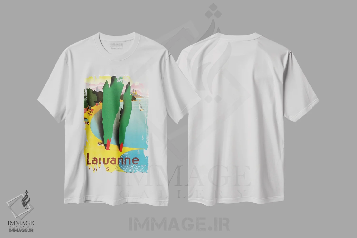 تیشرت سفید طرح دار Switzerland IV,لوزان-اووشی، سوئیس IV، تایپوگرافی اثر هنرمند ناشناس | فروشگاه ایماژ