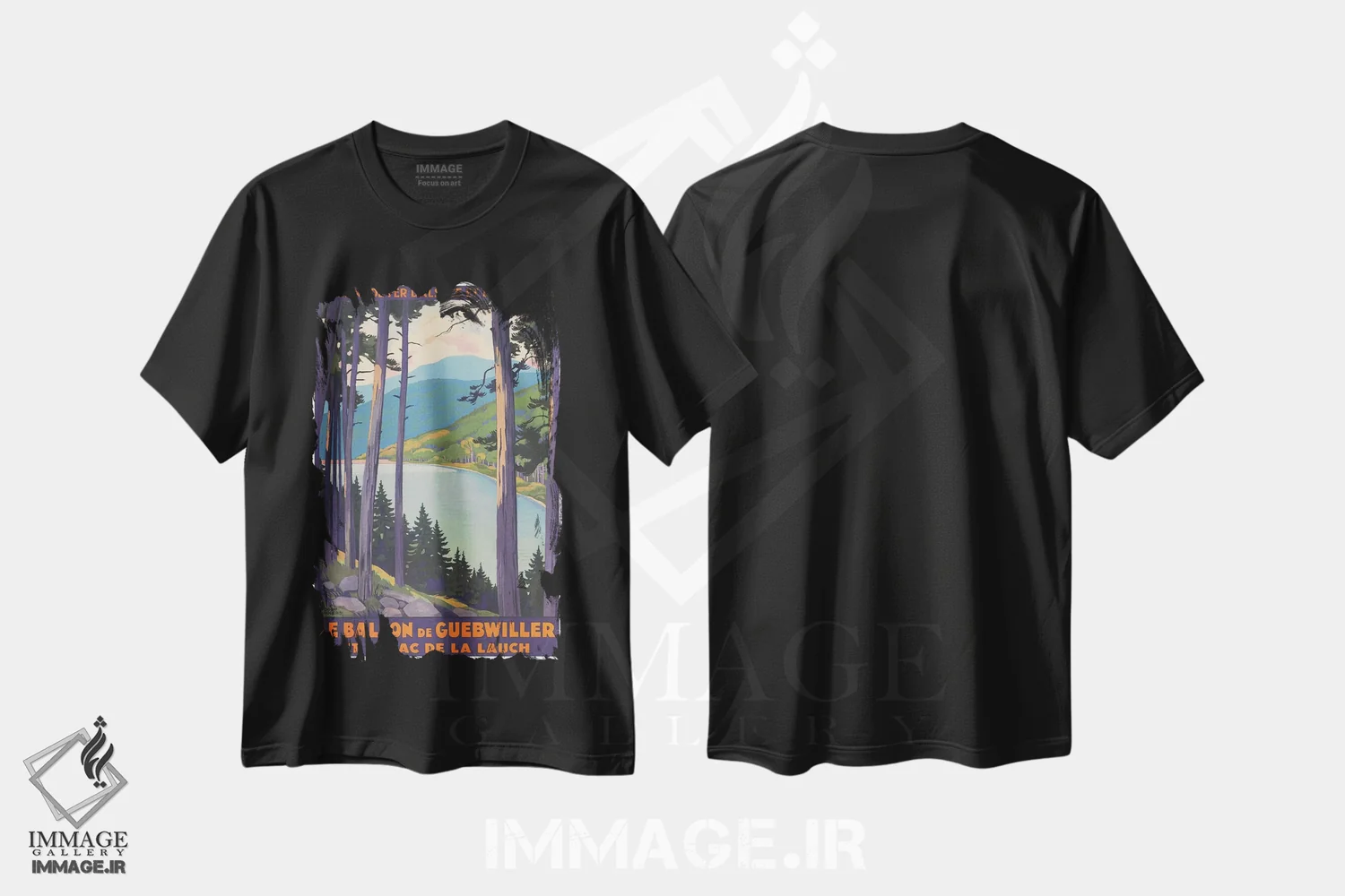 تیشرت مشکی طرح دار بالون گیب ویلر، تایپوگرافی اثر هنرمند ناشناس | فروشگاه ایماژ