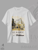تیشرت سفید طرح دار مراکش I، تایپوگرافی اثر هنرمند ناشناس | فروشگاه ایماژ