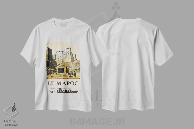 تیشرت سفید طرح دار مراکش I، تایپوگرافی اثر هنرمند ناشناس | فروشگاه ایماژ